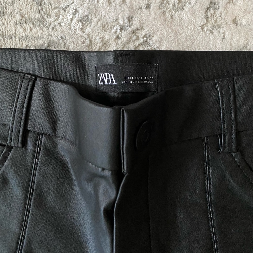Zara black leather pants